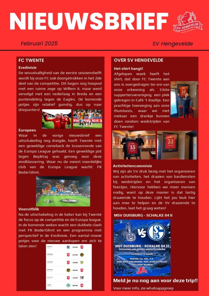 Nieuwsbrief SVH - feb '25
